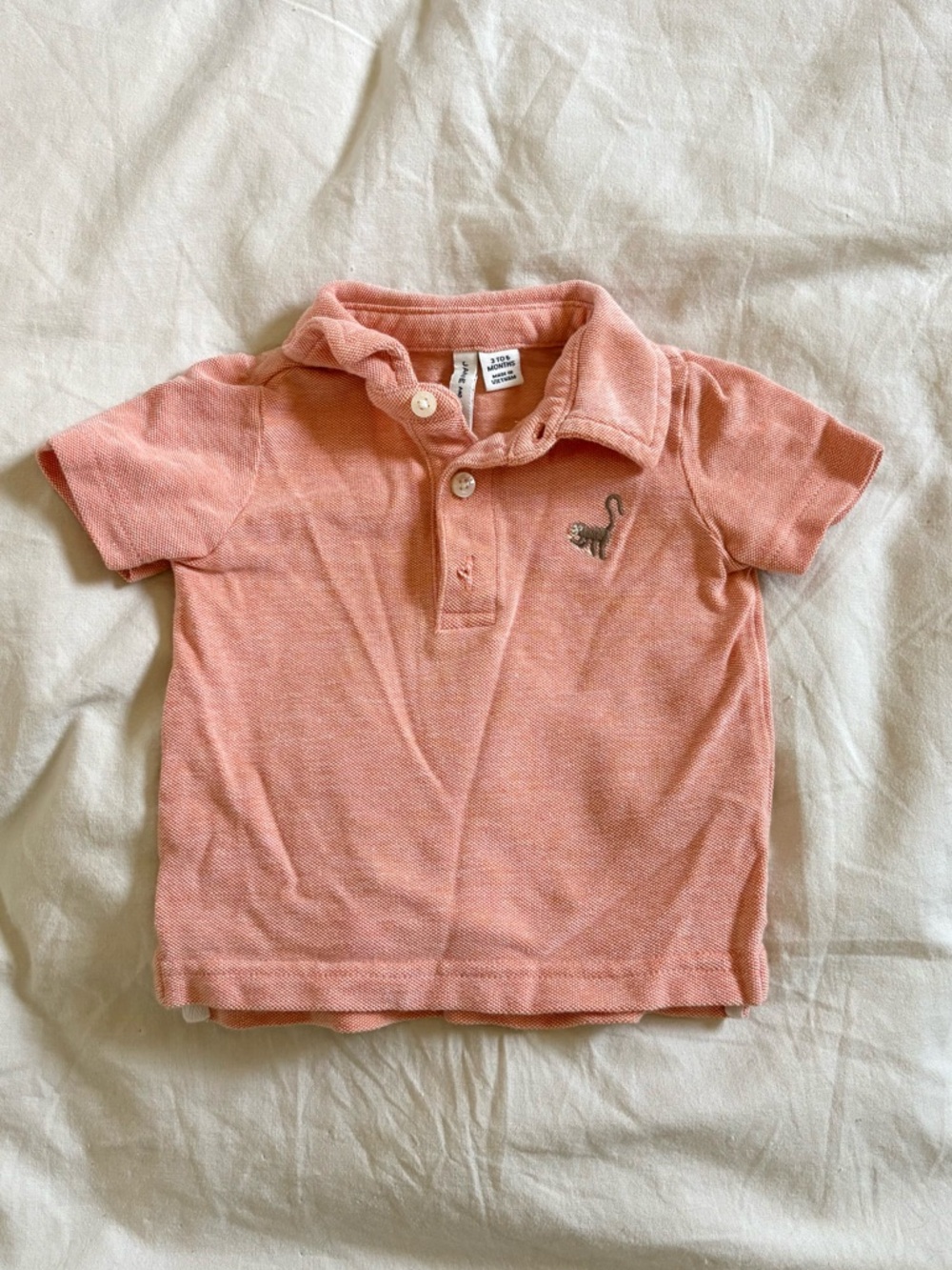 Janie and Jack 100% Cotton Monkey Pique Polo size 3-6 mo - Picture 1 of 4